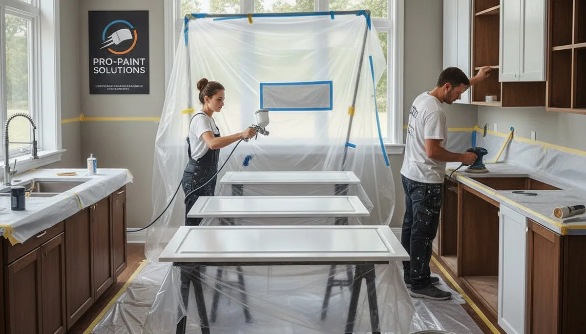 Cabinet painting service in Mansfield, MA for durable kitchen finishes and a polished look