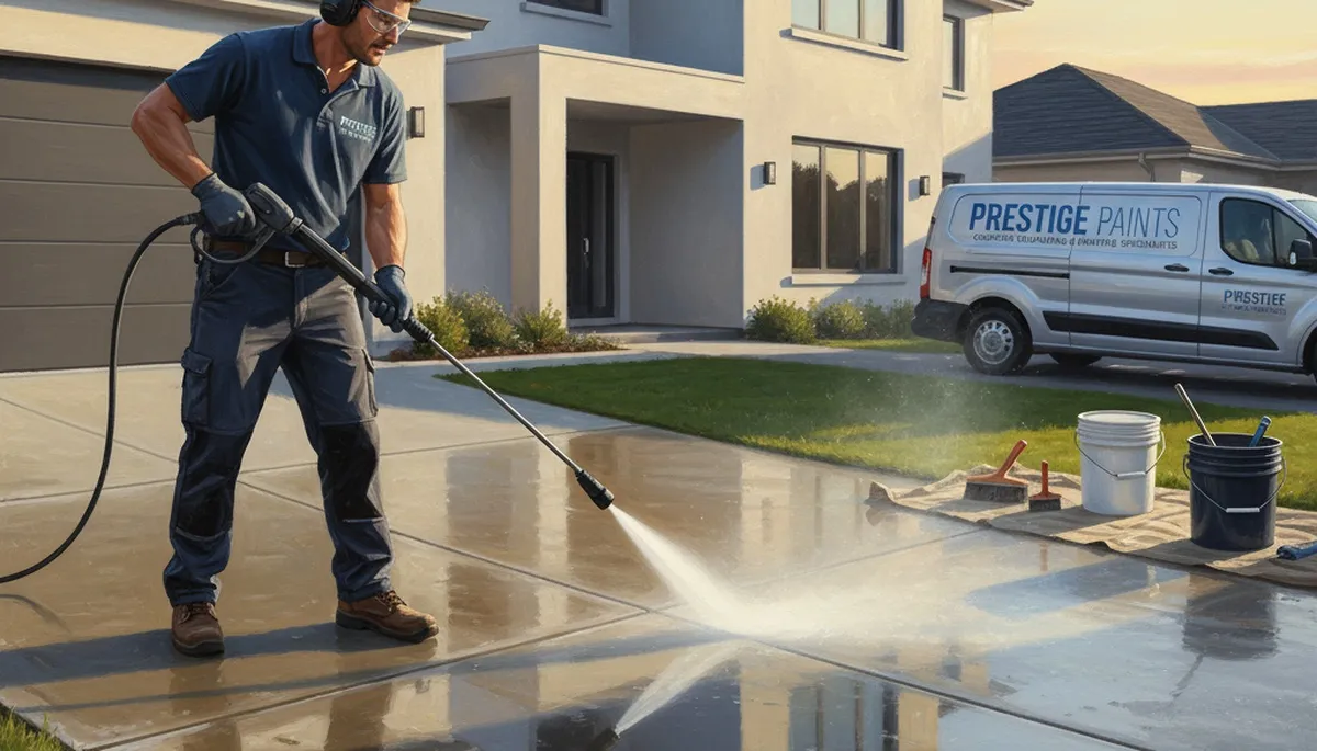 Concrete pressure cleaning service in Mansfield, MA for driveways, walkways, and patios