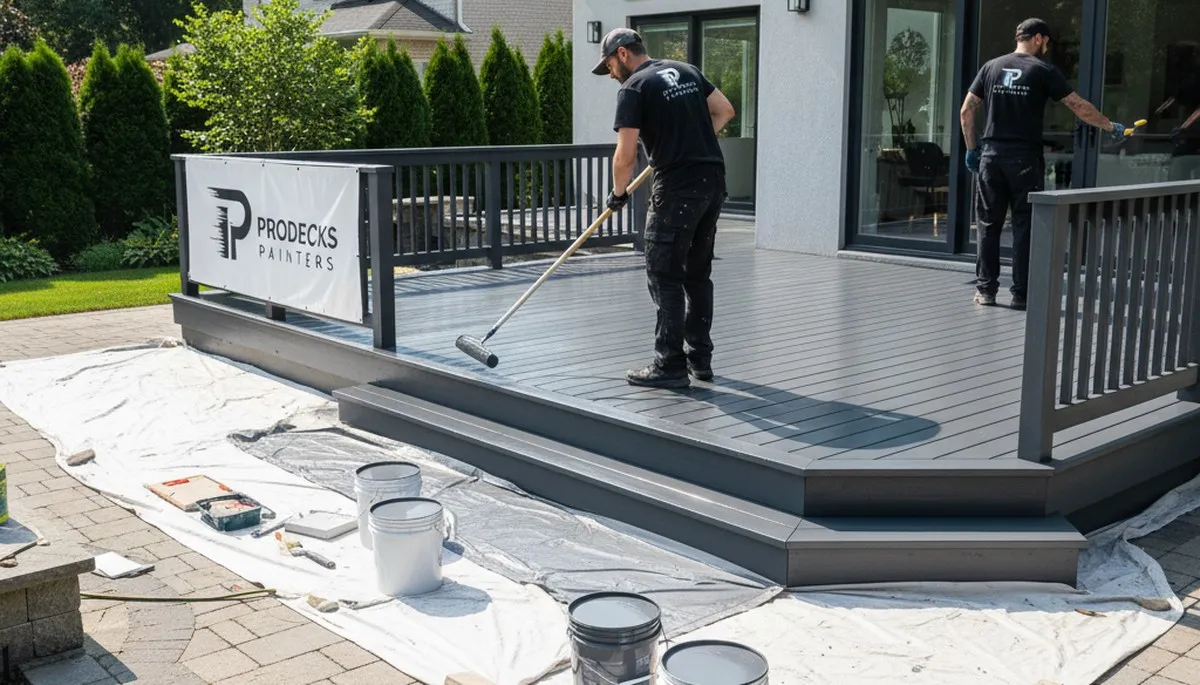 Professional deck painting in Mansfield, MA by Mansfield Paint Pros for weather protection and curb appeal