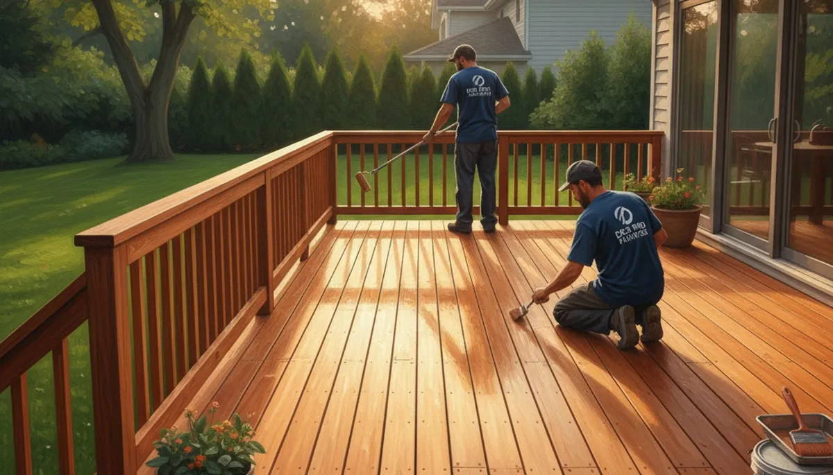 Deck painting service in Mansfield, MA by Mansfield Paint Pros to protect and refresh wood decks