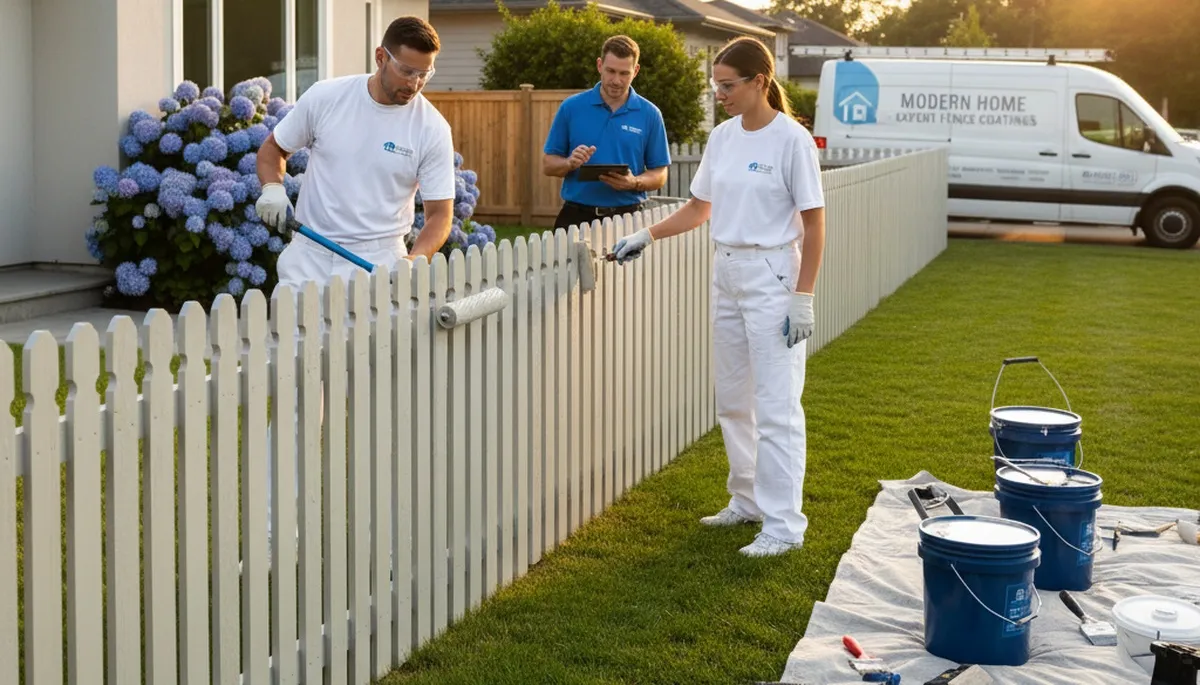 Fence painting service in Mansfield, MA protecting wood fences from weather damage