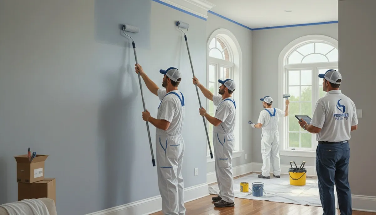 Interior house painting in Mansfield, MA by Mansfield Paint Pros for a clean room finish
