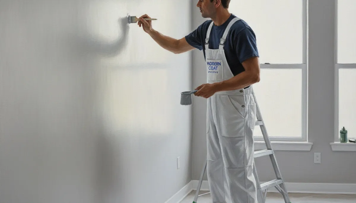 Painters in Mansfield, MA applying paint touch-ups for scuffs, chips, and peeling walls