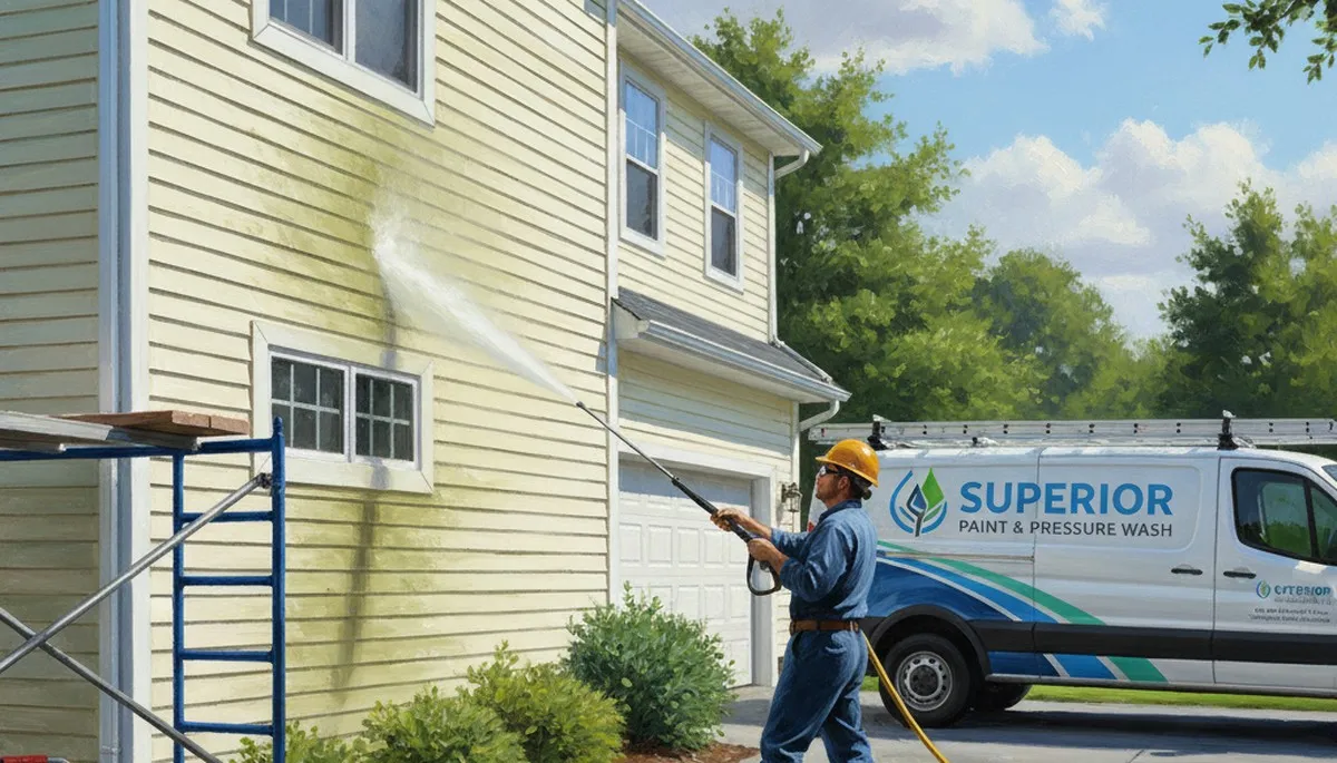Vinyl siding pressure cleaning in Mansfield, MA for mold, mildew, and grime removal