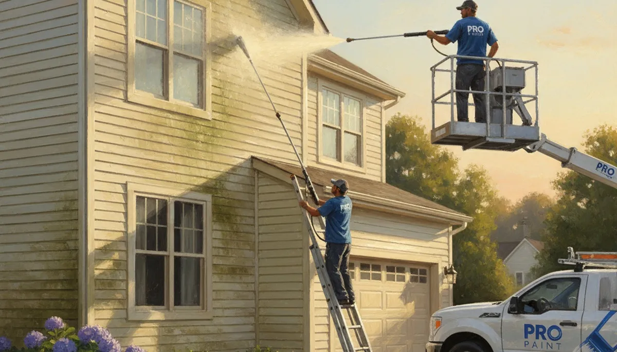 Vinyl siding pressure cleaning in Mansfield, MA for mold, mildew, and grime removal